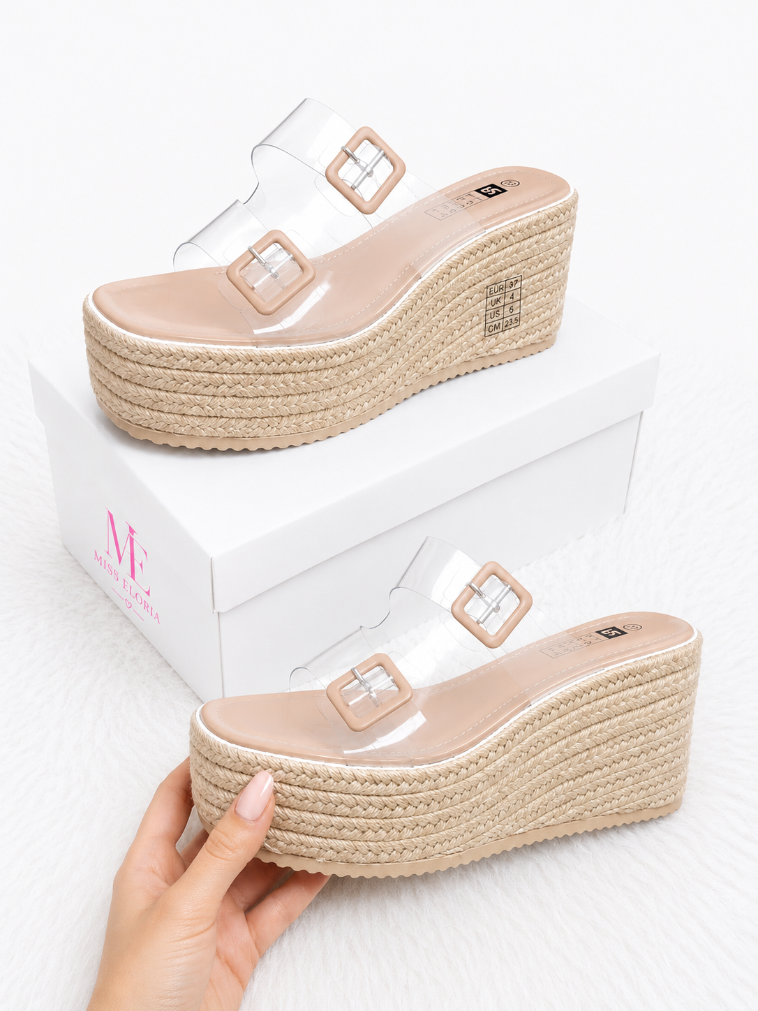 "ELENA" MISS ELORIA | Kork | Nude / Beige