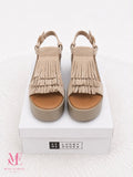 "NESSA" MISS ELORIA | Plateau-Pantoletten | Beige