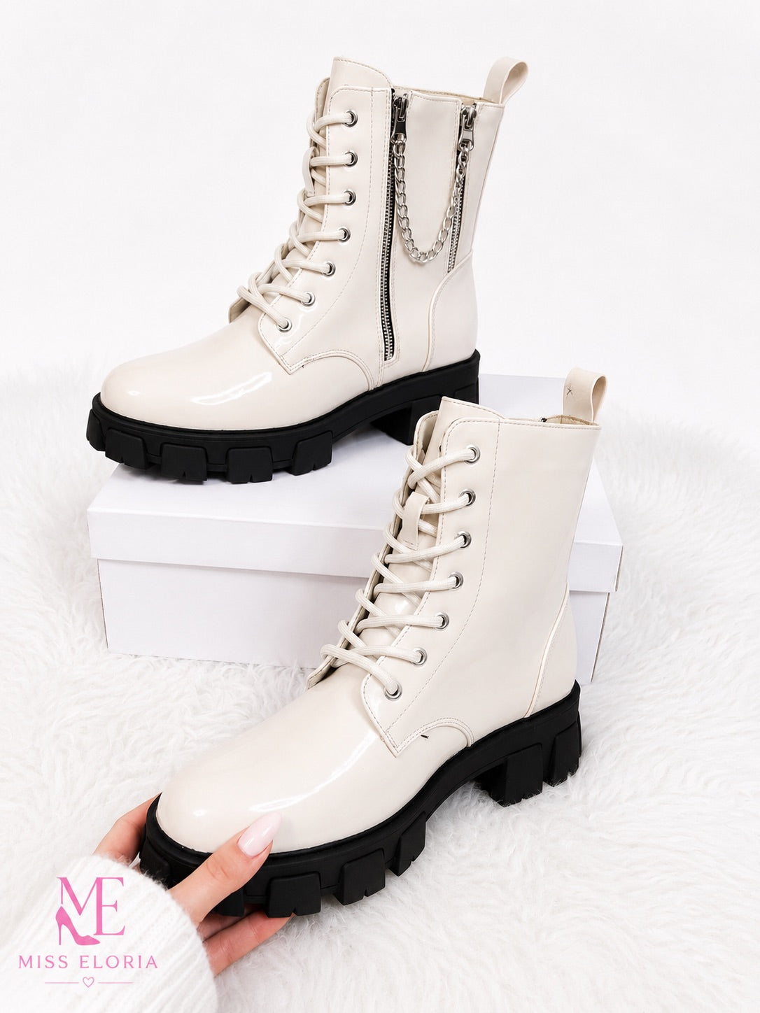 "SHINE" MISS ELORIA | Plateau-Stiefelette | beige / schwarz